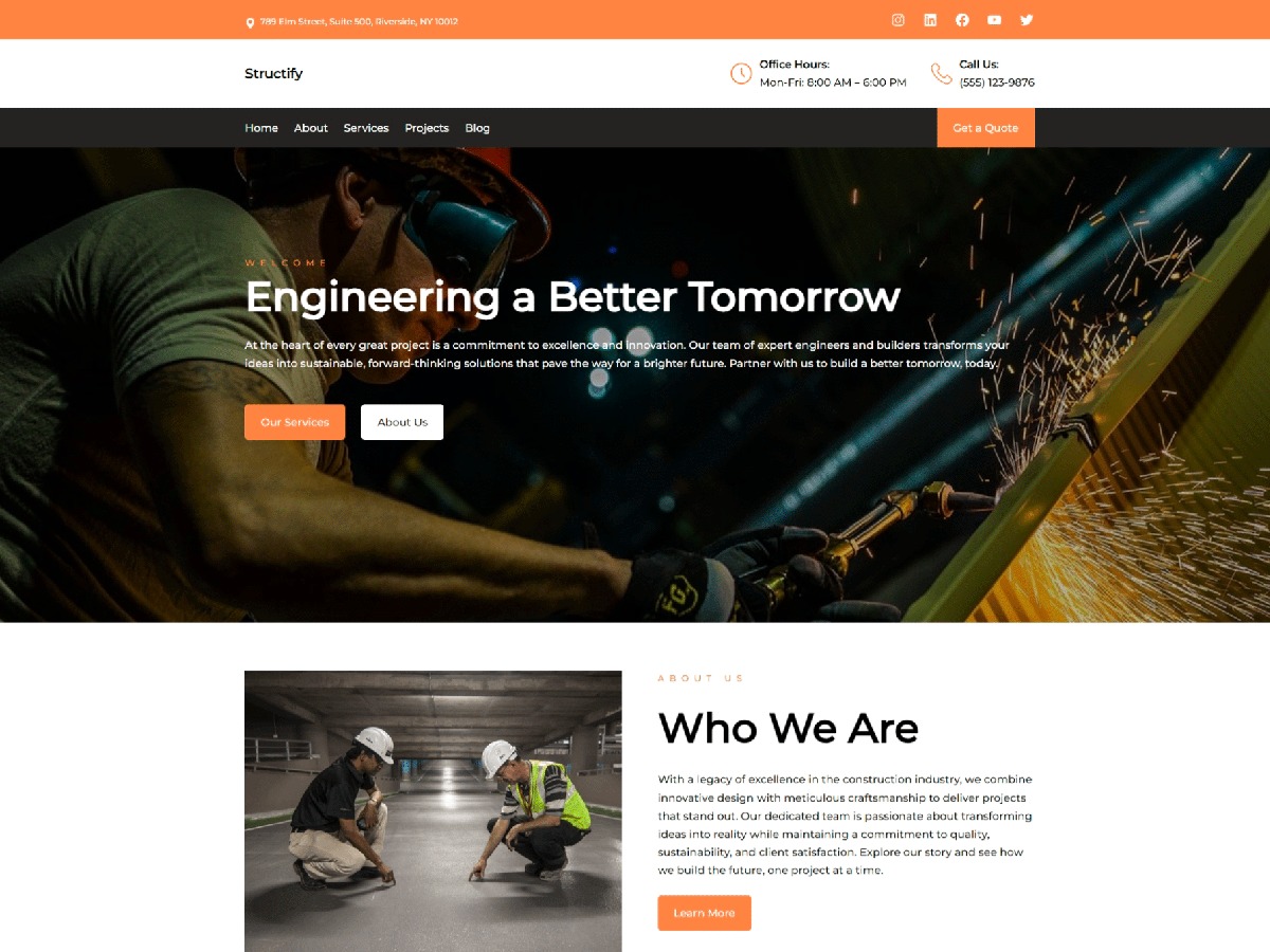 Structify company WordPress theme Structify company WordPress theme