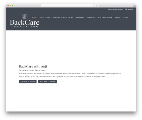 Divi bodycommerce WordPress plugin - backcarefoundation.com