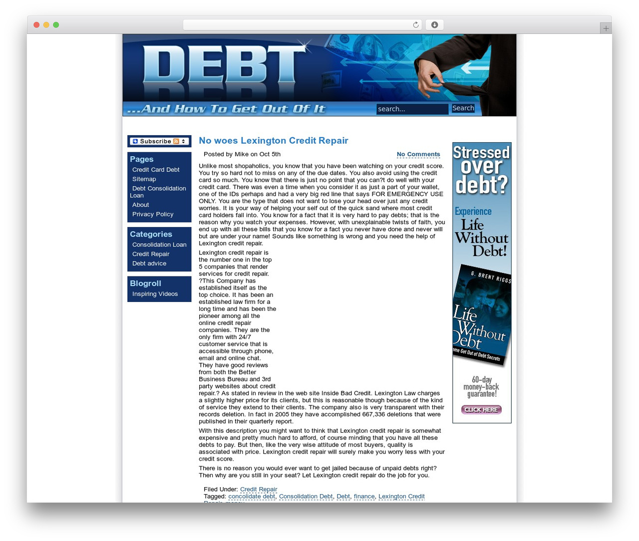 Theme WordPress Debt Theme - advicefordebts.com