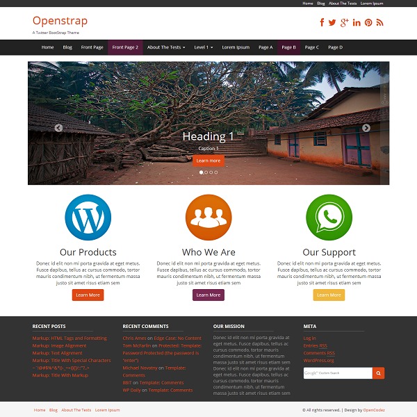 Theme WordPress Openstrap (Main Version) by Opencodez Team