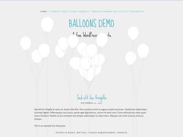 WordPress theme Balloons – WordPress.com by Moargh.de