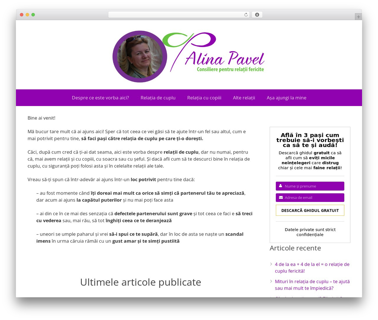 WordPress theme Impreza - alinapavel.ro