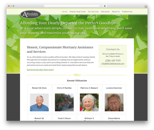 Wp funeral press WordPress plugin - affordableduluth.com