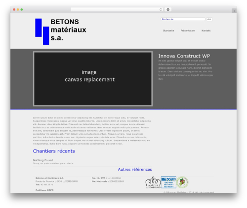 Innova Construct theme WordPress - betons-et-materiaux.lu