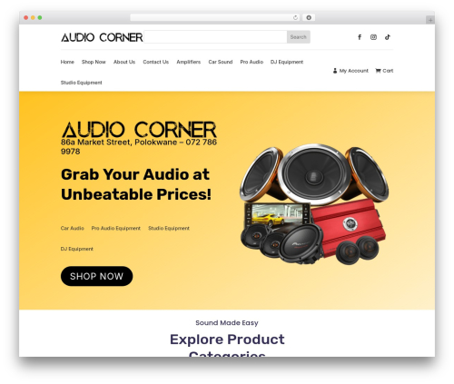 Divi WordPress store theme - audiocorner.co.za