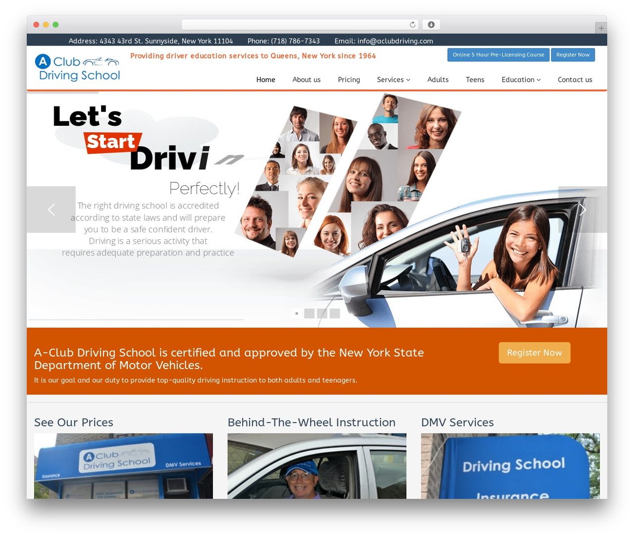 Flat Theme theme WordPress - aclubdriving.com