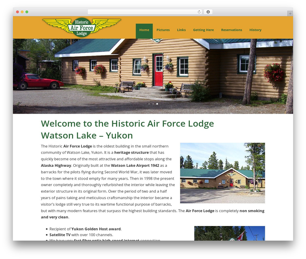 Historic Air Force Lodge best WordPress theme - airforcelodge.com