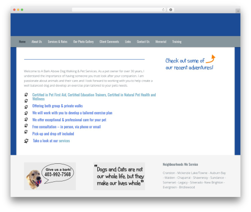 Equilibre WordPress theme - abarkabovedogwalking.com