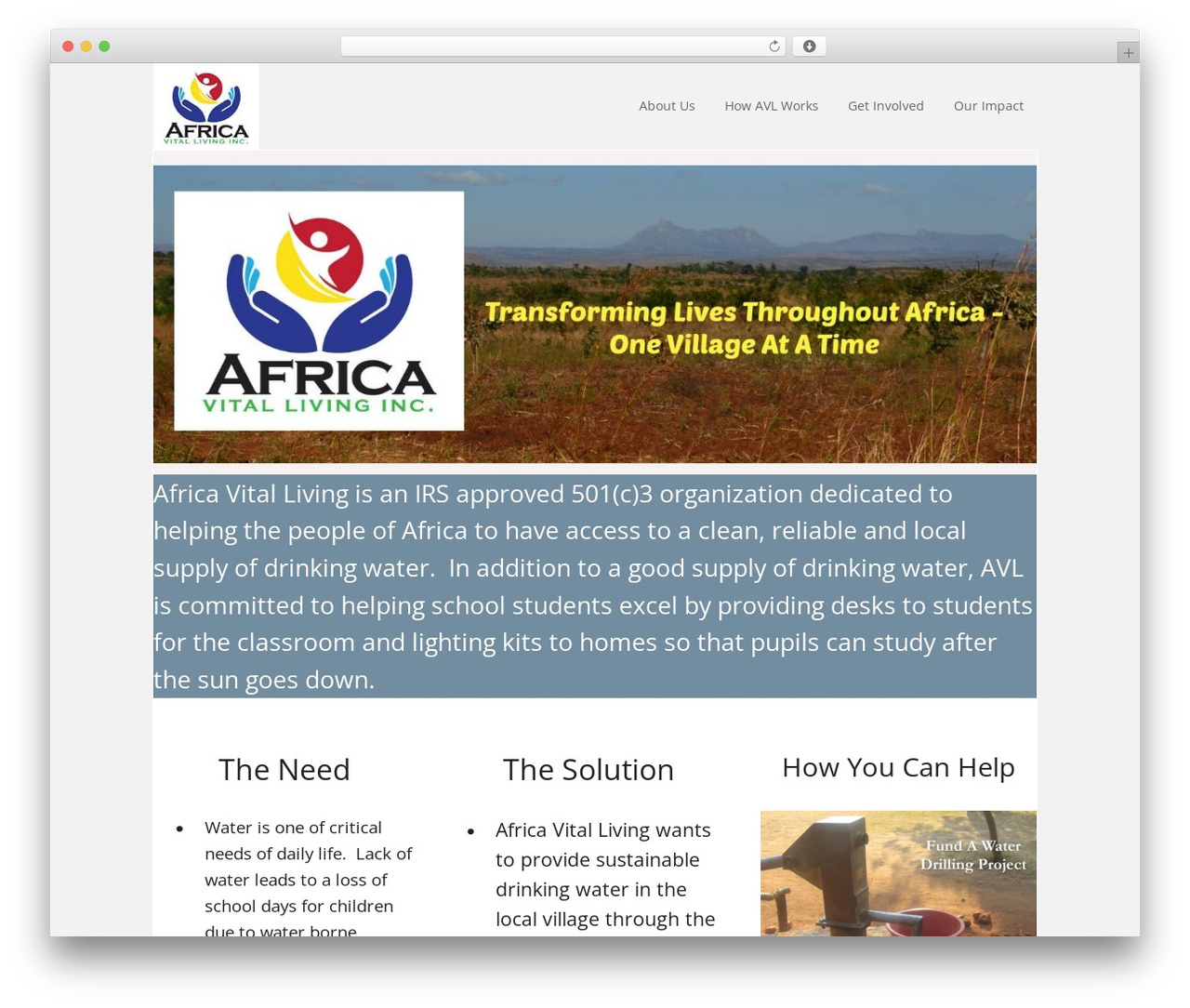Executive Pro Theme WordPress website theme - africavitalliving.org