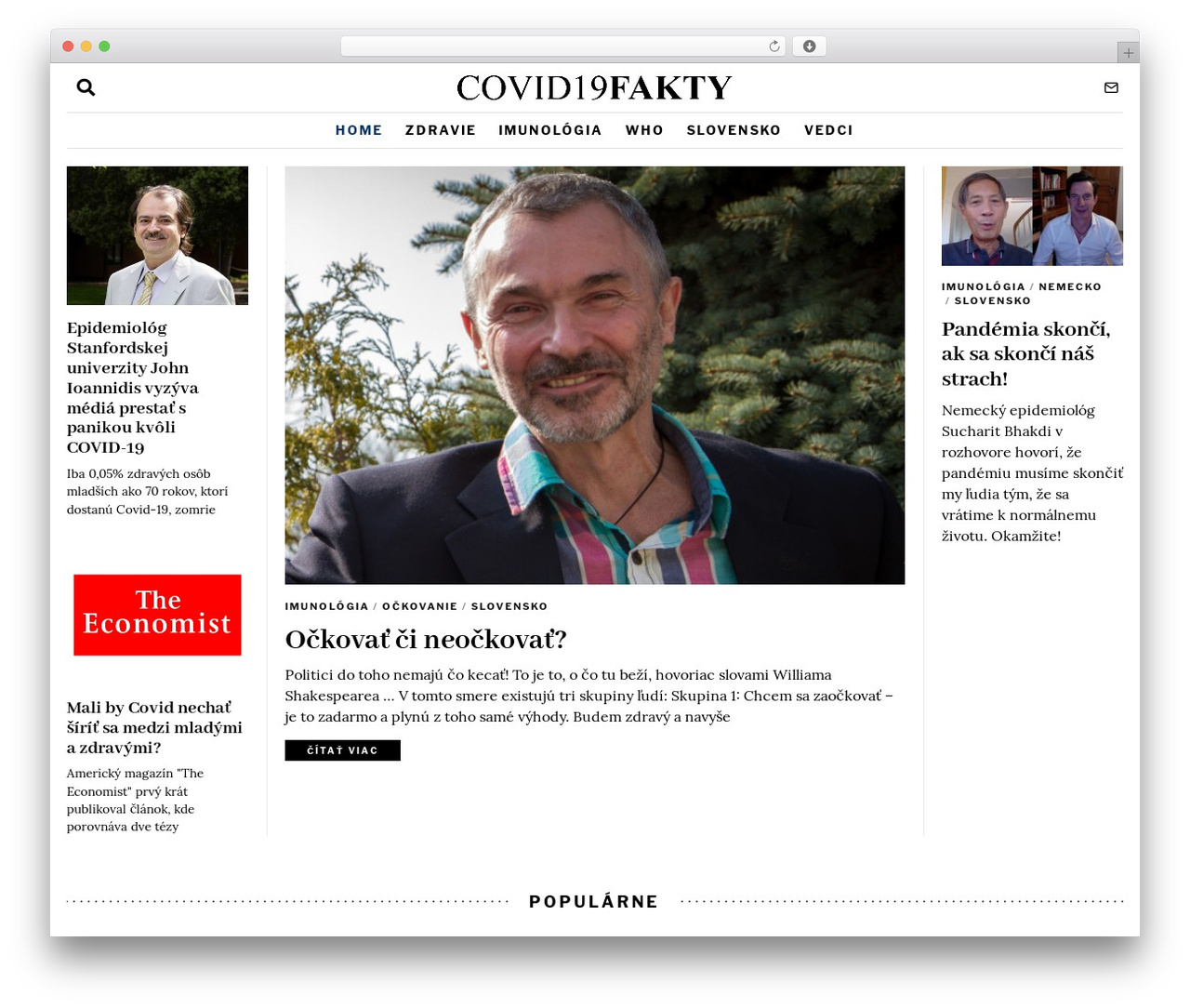 Fox theme WordPress - covid19fakty.sk