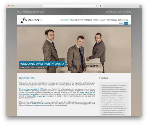 MusicPlay WordPress theme - andantemusic.hu