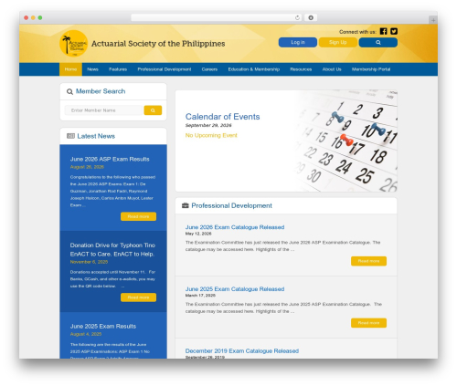 Responsive WordPress website theme - actuary.org.ph