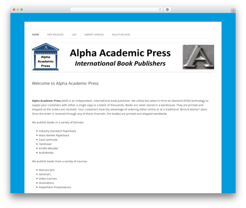 WordPress Book List (wpbooklist) free WordPress plugin - alphaacademicpress.com WordPress Book List (wpbooklist) free WordPress plugin - alphaacademicpress.com