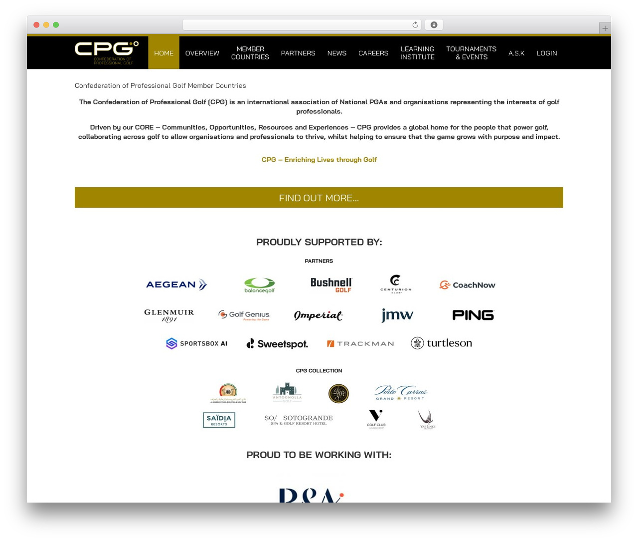 WordPress website theme CPG - cpg.golf