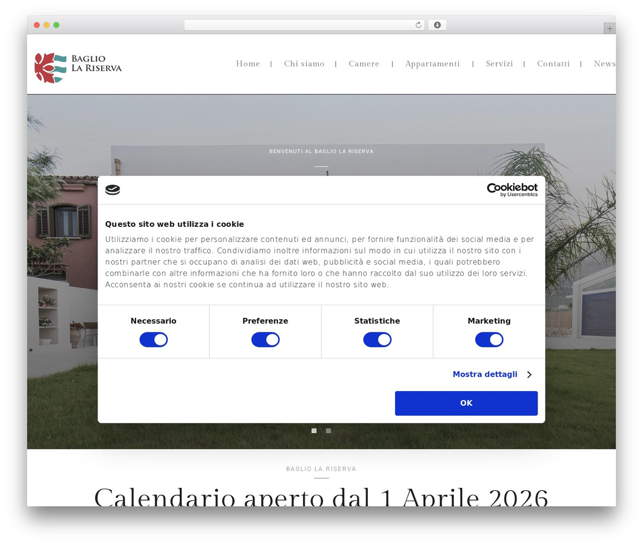 HotelBooking theme WordPress - bagliolariserva.it