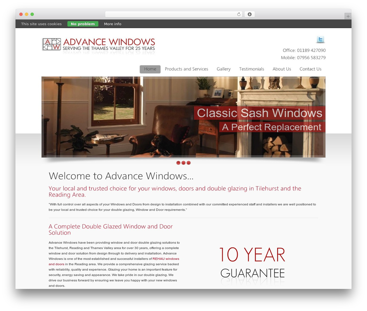 WordPress theme Challenge - advance-windows.co.uk