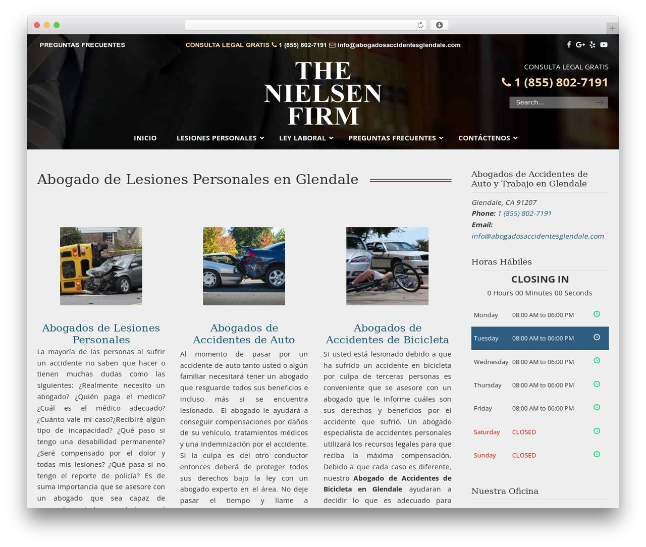 WordPress theme U-Design - abogadosaccidentesglendale.com