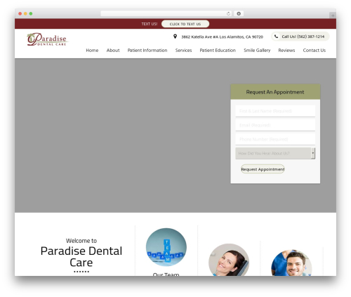 WordPress theme DoctorGenius Framework - paradisedentalcares.com