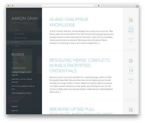 Captain theme WordPress - aaron-gray.com