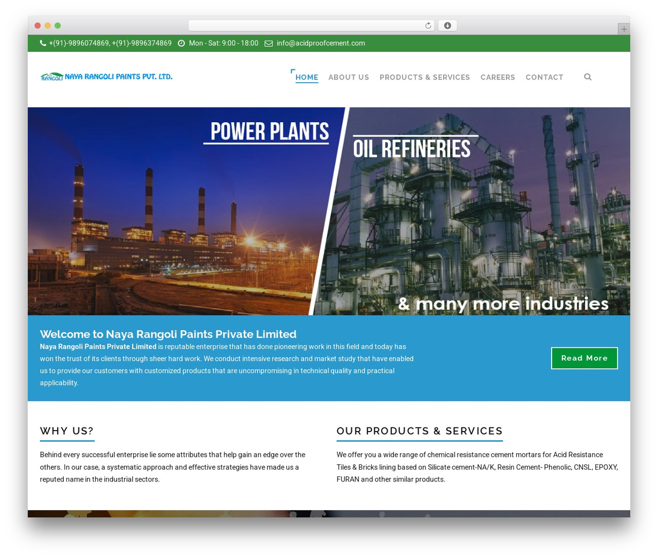 Structure WordPress theme - acidproofcement.com