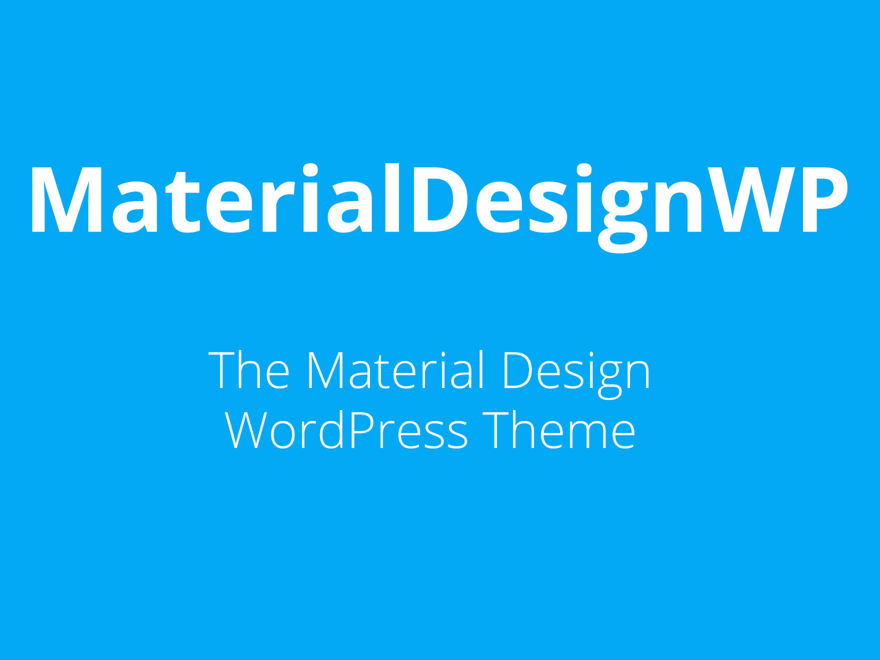 MaterialDesignWP WordPress theme by Brad Williams