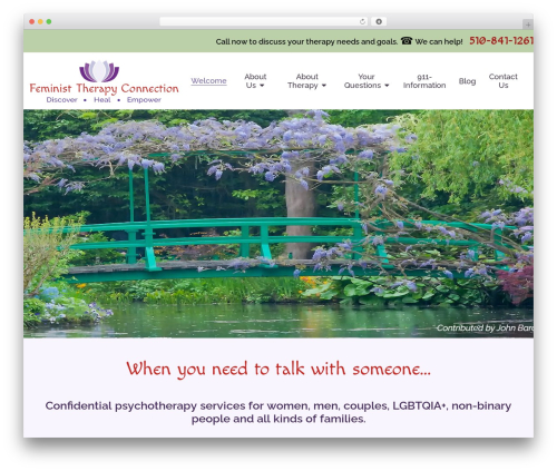 Megatheme WordPress page theme - feministtherapy.org