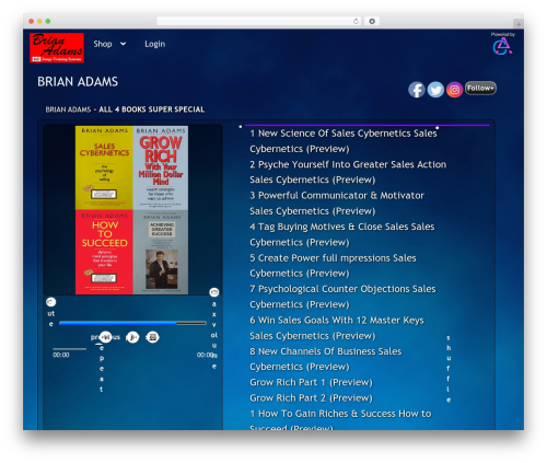 Storefront WordPress store theme - brianadamsstreaming.com
