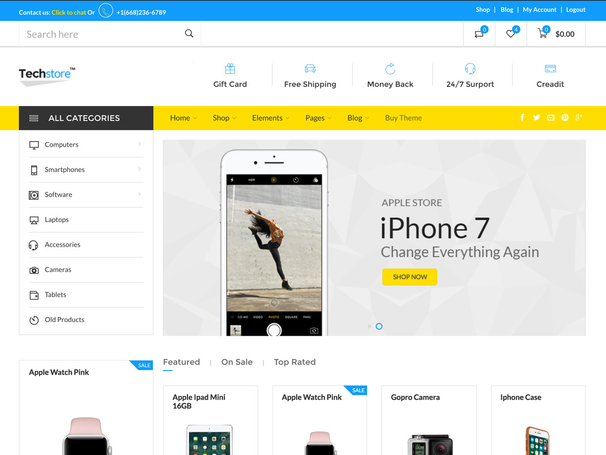 Techstore Theme WordPress ecommerce theme by Leetheme