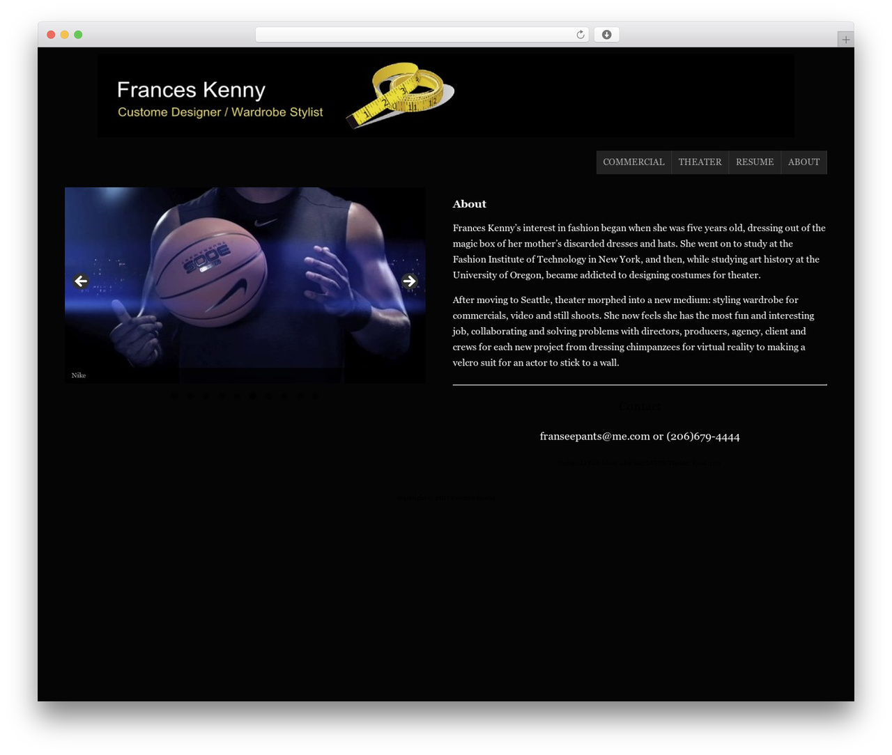WordPress theme Headway - franceskenny.com