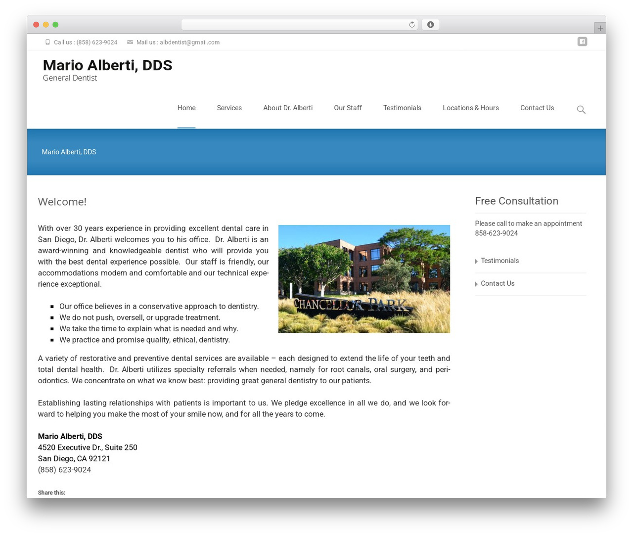 i-transform free WordPress theme - albdentist.com