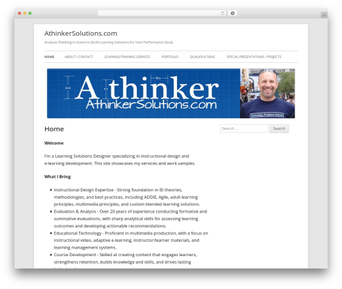 Tiny Framework WordPress theme - athinkersolutions.com