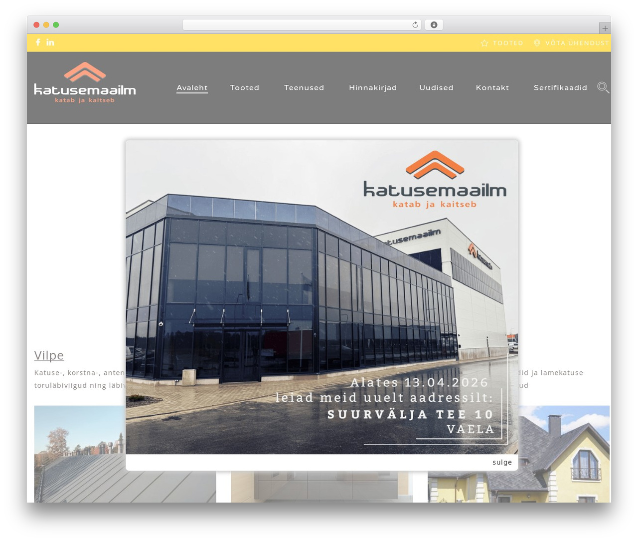 WordPress theme Edile - katusemaailm.ee