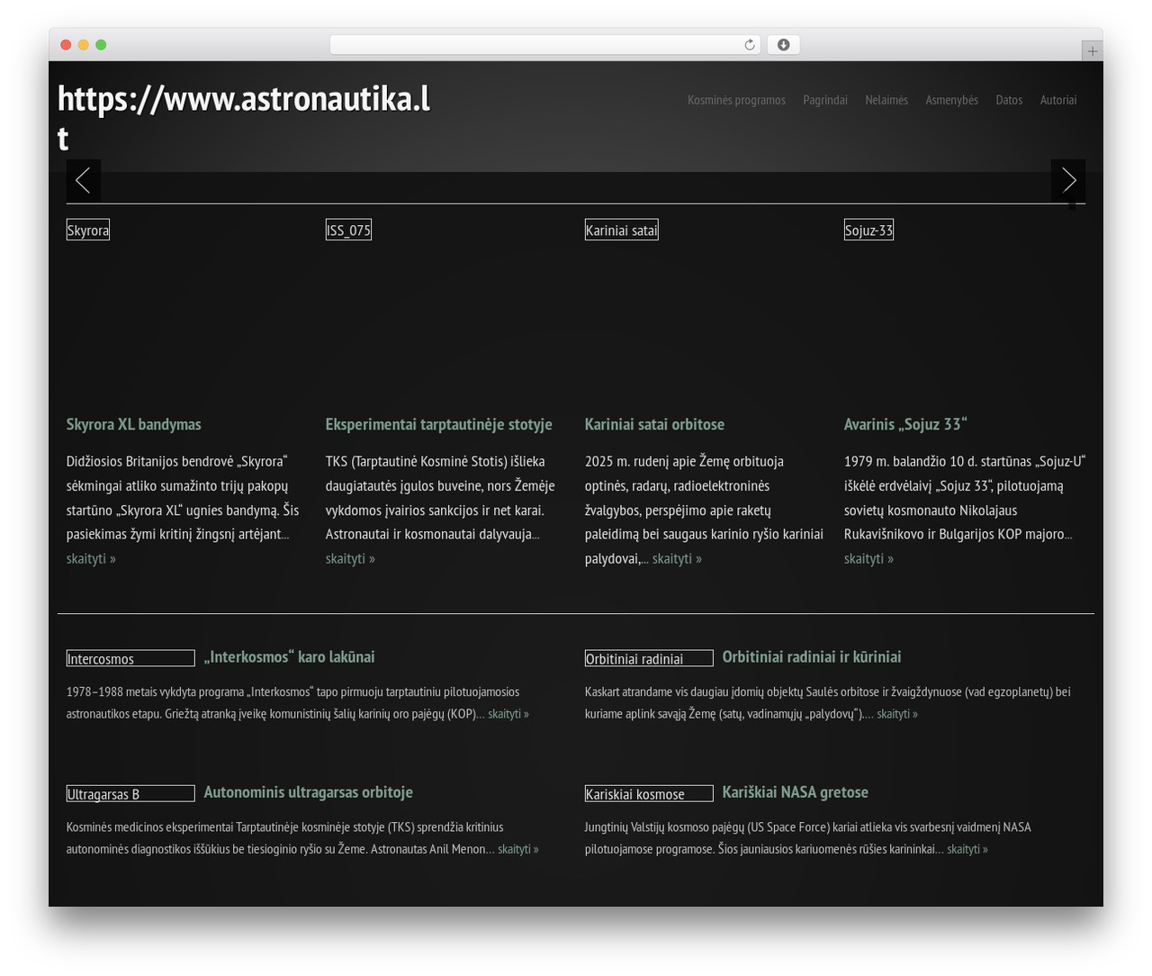 WordPress theme Sagan - astronautika.lt WordPress theme Sagan - astronautika.lt