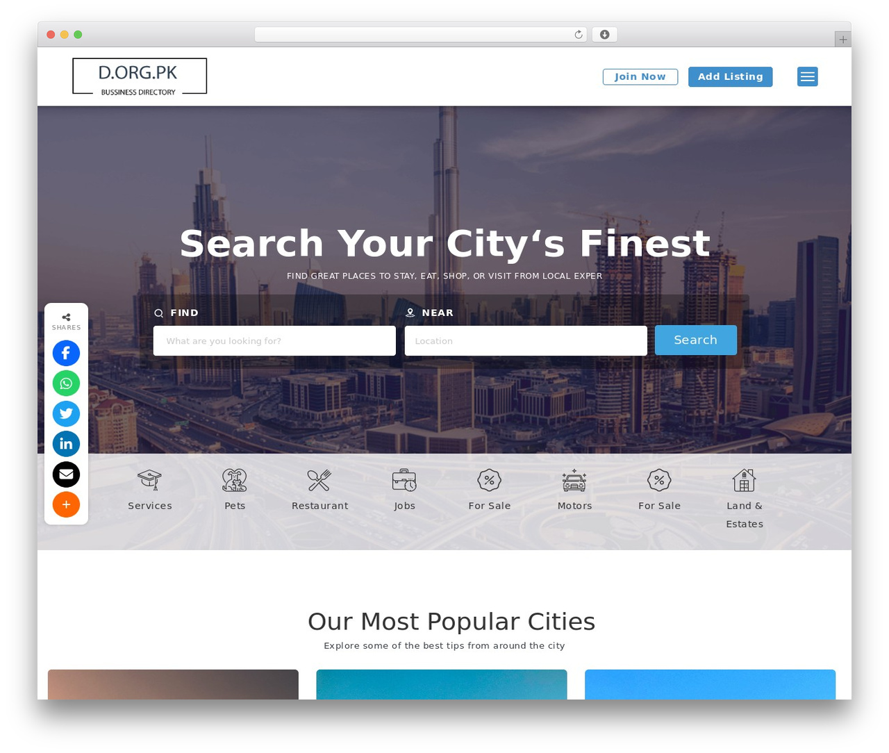 Directorybox WordPress theme design - d.org.pk