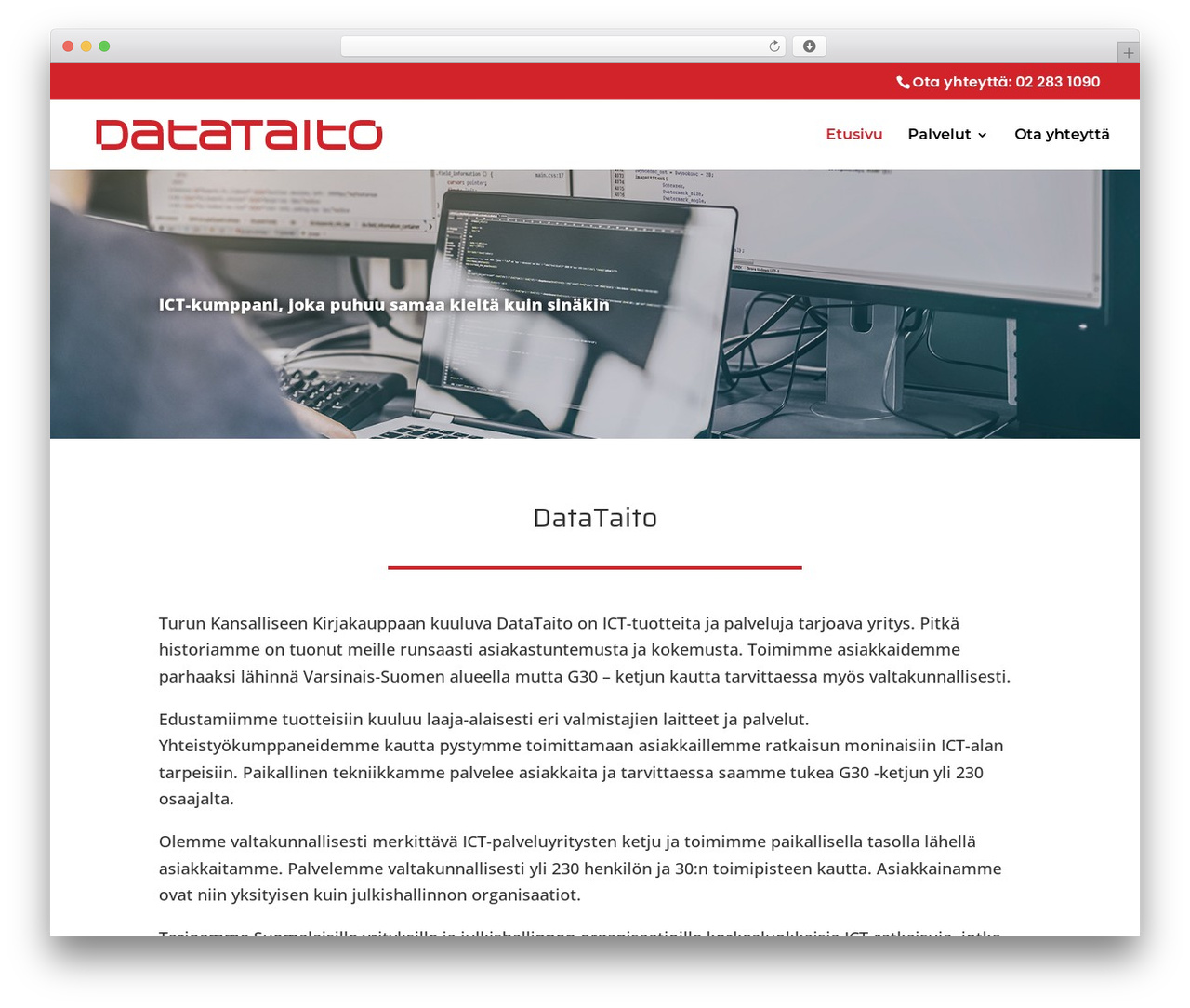 Divi WordPress theme - datataito.fi