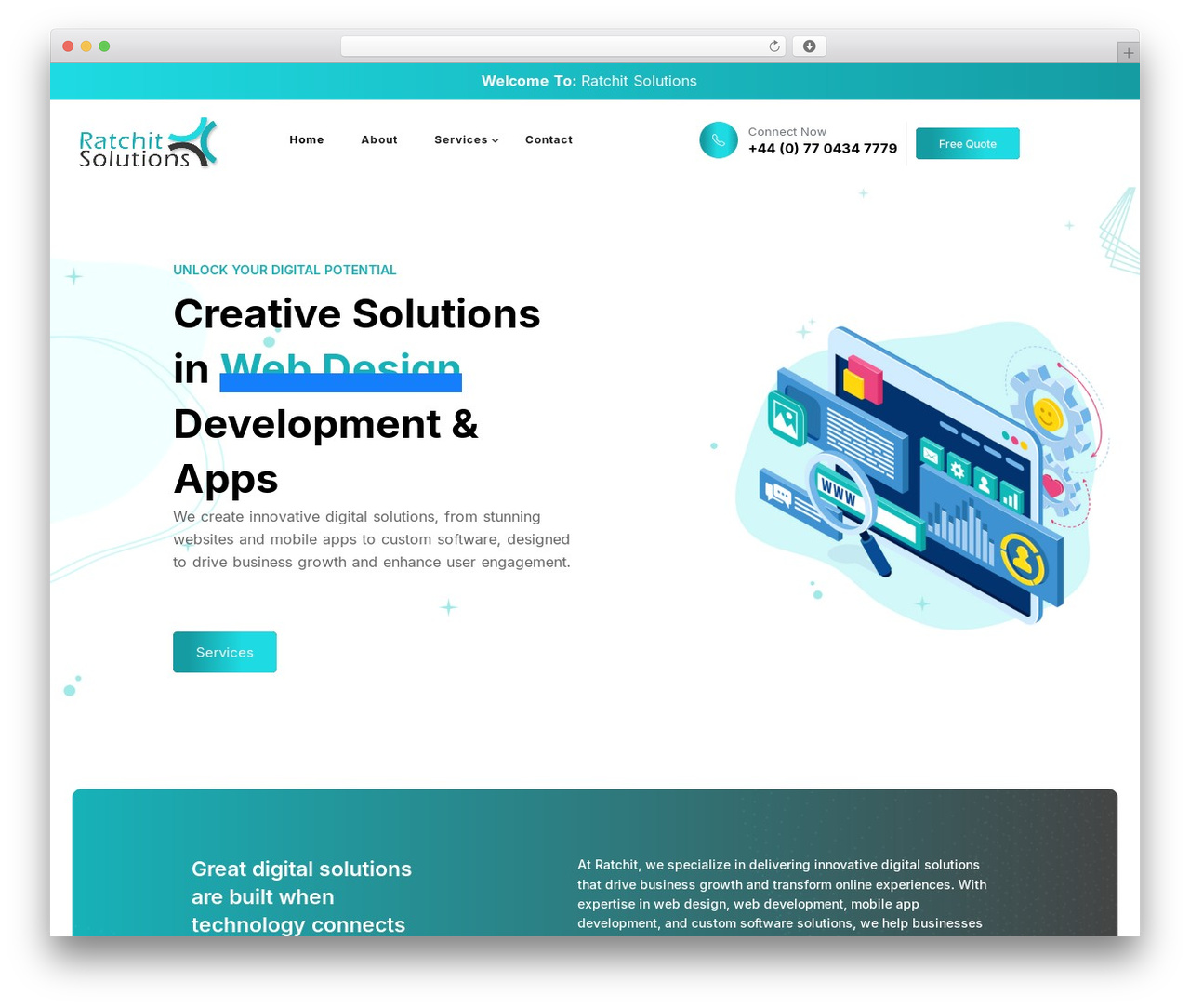 Iteck WordPress theme - ratchitsolutions.com