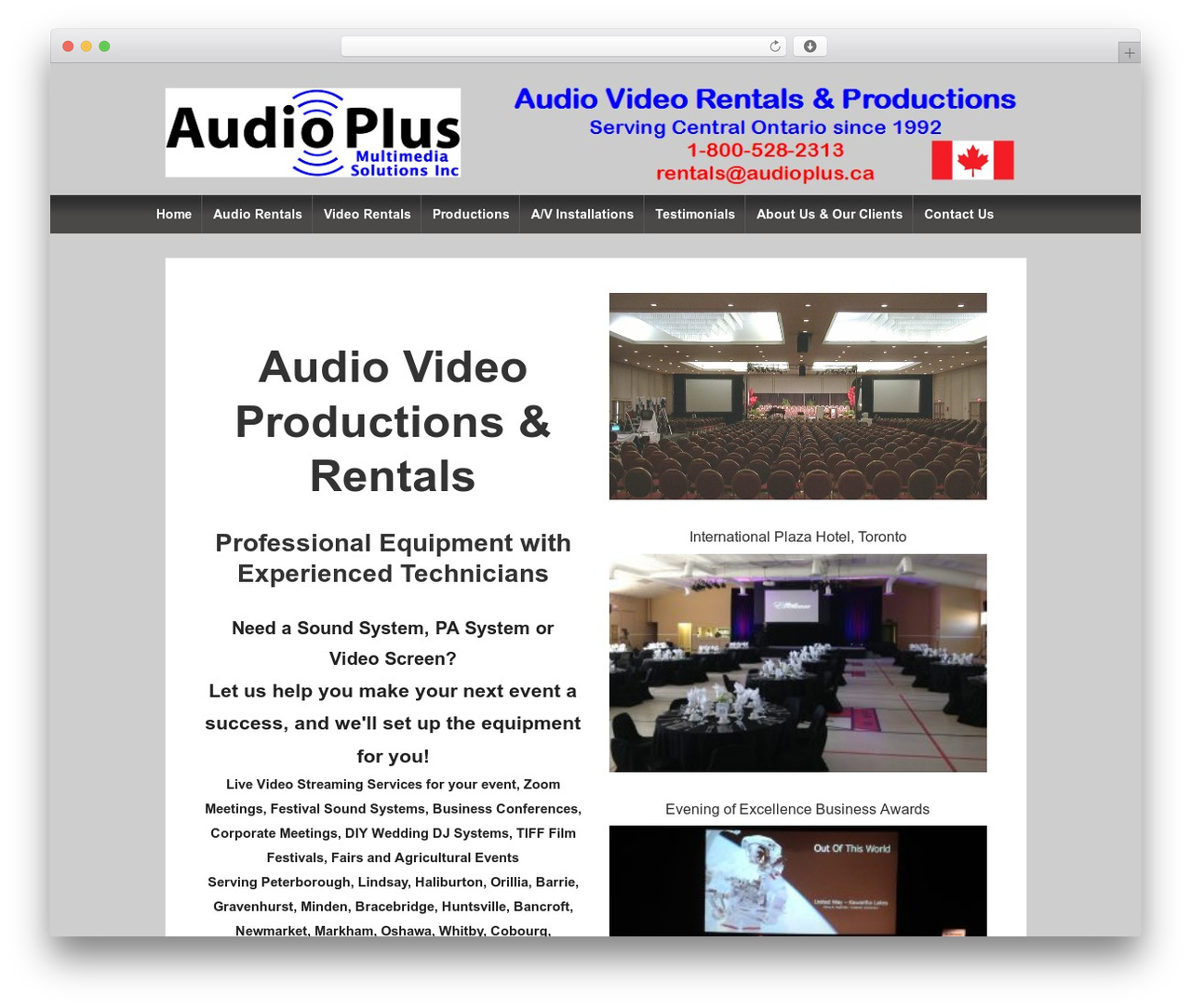 Responsive WordPress theme design - audiovideorentals.ca