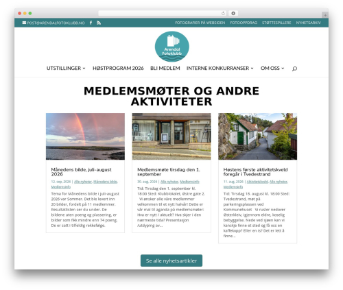 Divi top WordPress theme - arendalfotoklubb.no