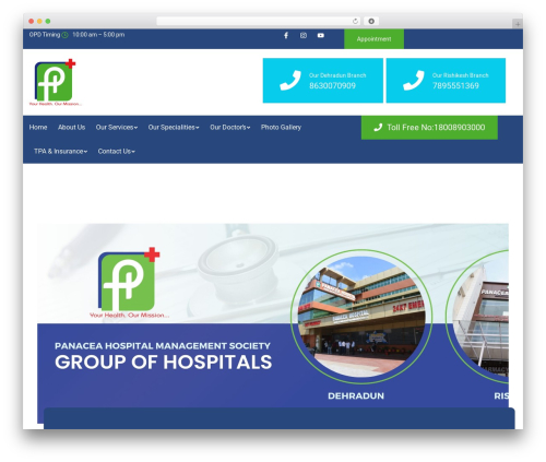 Medixi medical WordPress theme - panaceahospitals.in