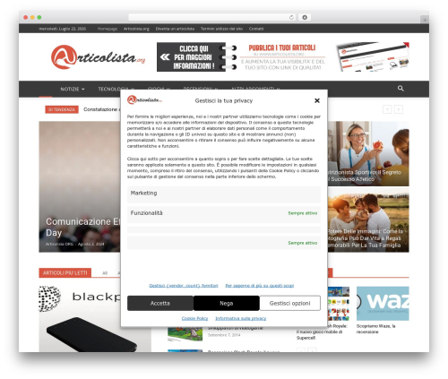 Newspaper premium WordPress theme - articolista.org