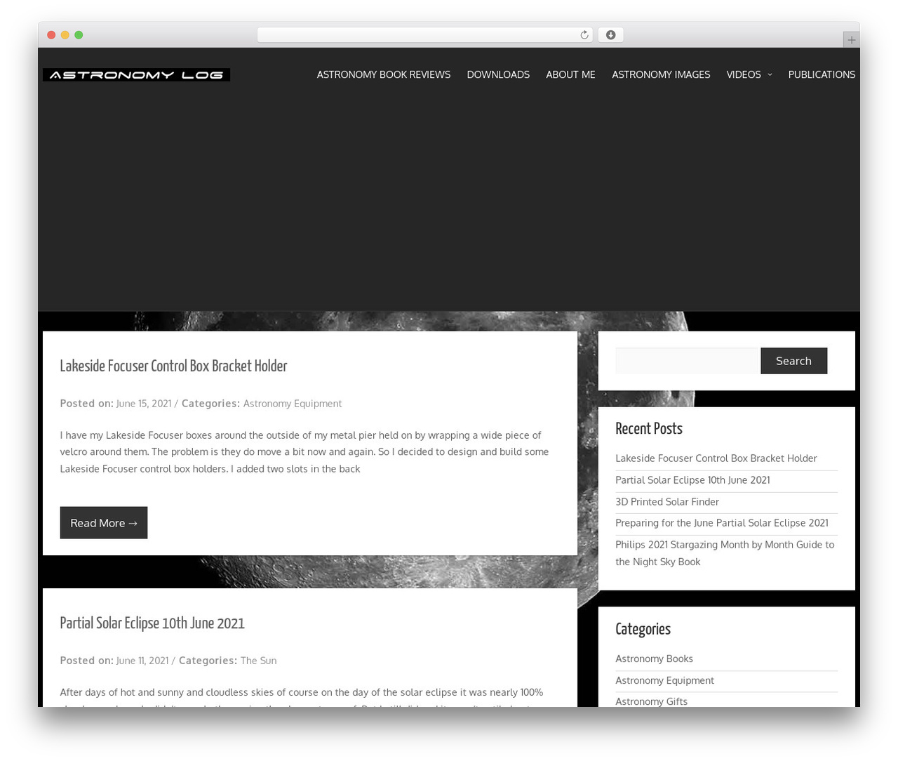 Nova Lite WordPress theme - astronomylog.co.uk