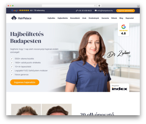 PicoStrap5 Child Base WordPress page theme - hairpalace.hu