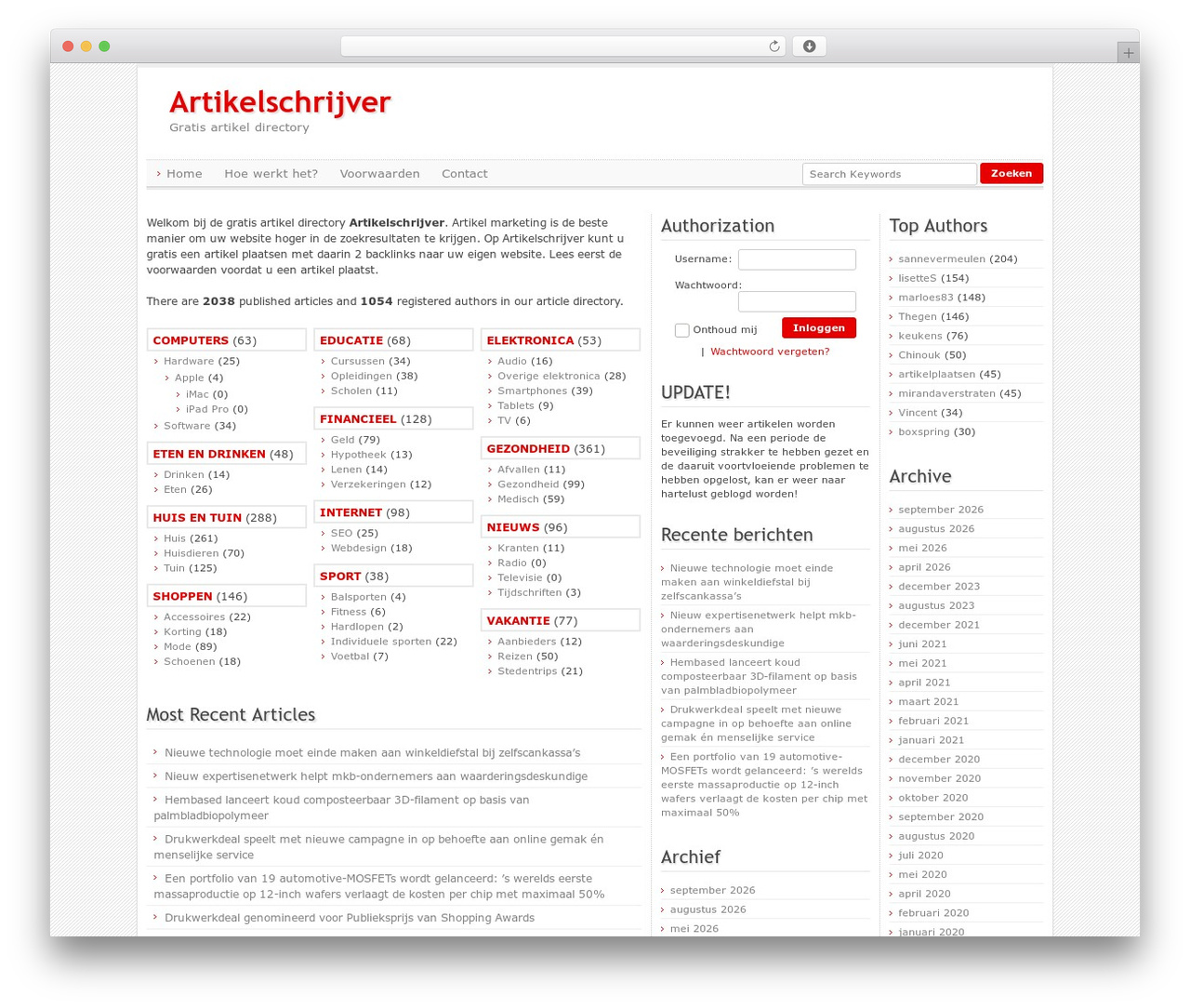 Article Directory WordPress theme - artikelschrijver.nl Article Directory WordPress theme - artikelschrijver.nl