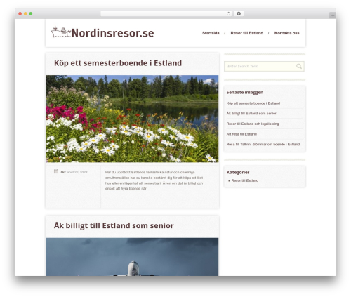 Instinct WordPress theme - nordinsresor.se