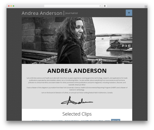 Profession top WordPress theme - andreaanderson.ca