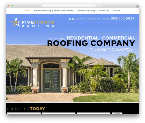 WordPress theme Builder - fivepointsroofingfl.com