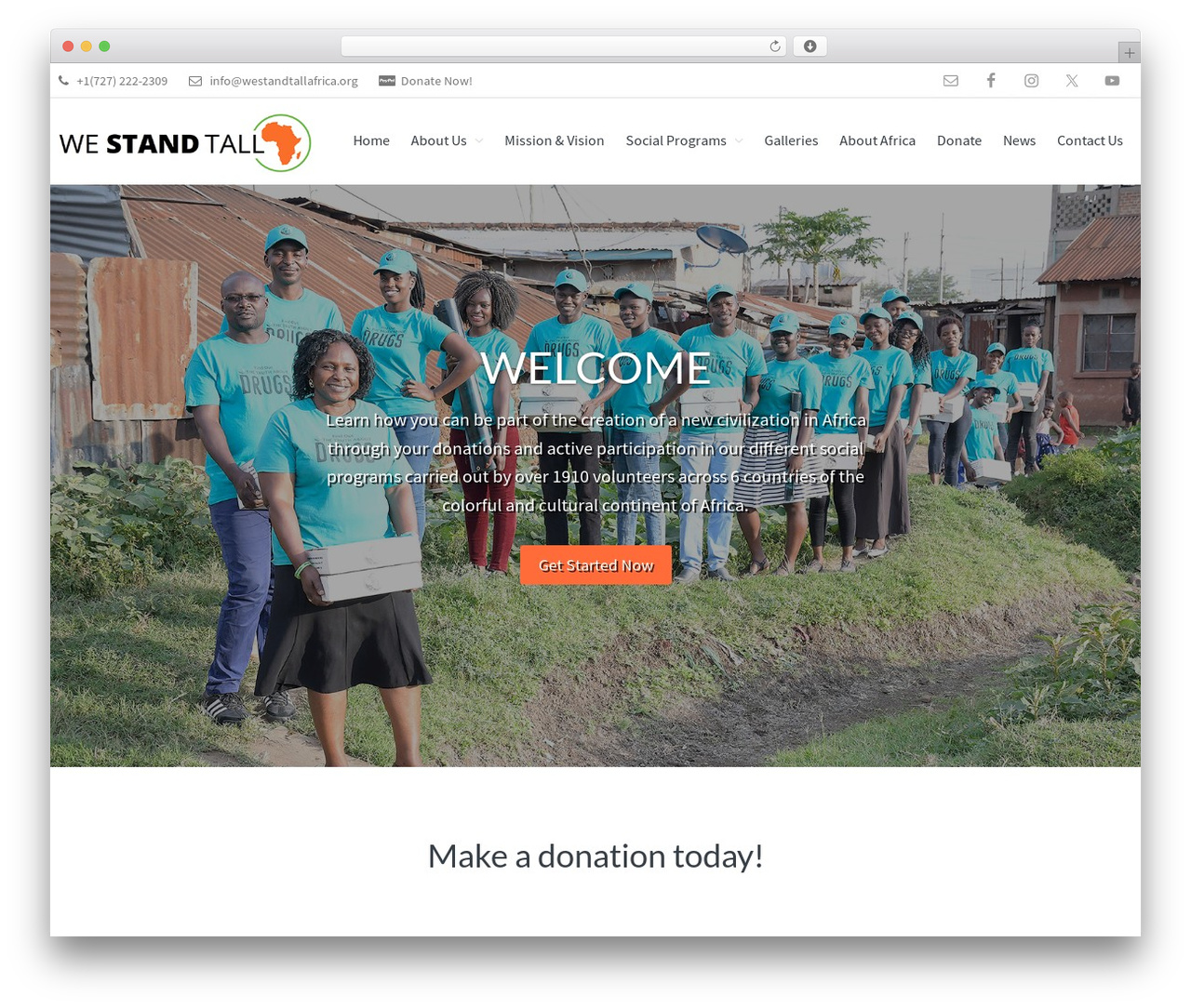 Genesis WordPress theme - westandtallafrica.org