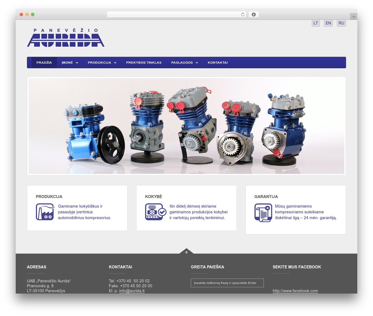 Practical WP WordPress theme - aurida.lt
