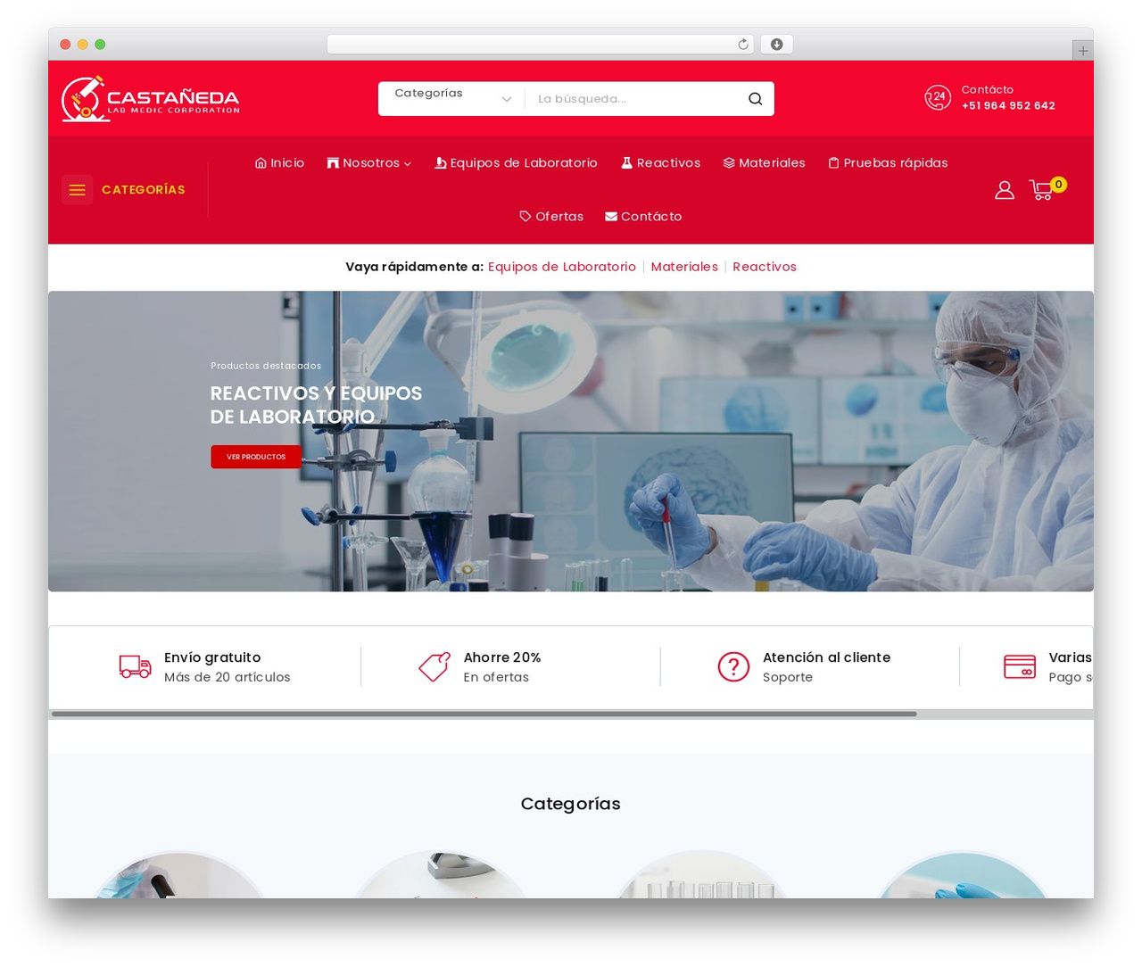 WordPress theme Avanam - castanedalabmedic.com
