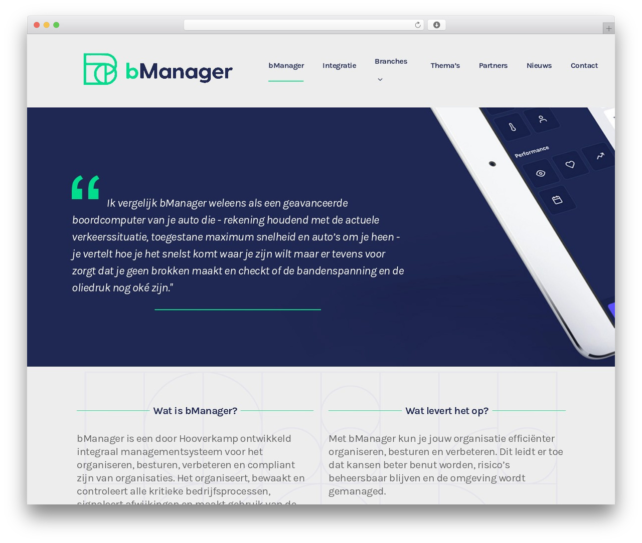 WordPress theme bManager - bmanager.nl